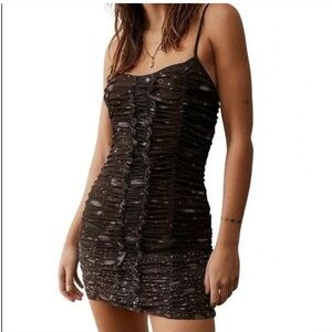 Urban Outfitters Brown Ruched Dress